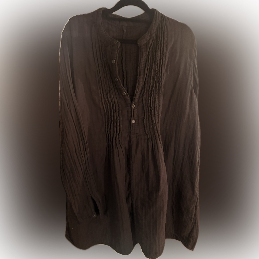 CP SHADES x FREE PEOPLE YOKO TUNIC! 100% natural cotton washed black (charcoal)